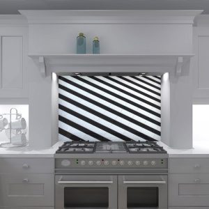 Contrast Stripes Kitchen Splashback