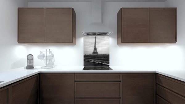 Eiffel Tower In Grey Kitchen Splashback