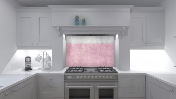 Pink Plaster Kitchen Splashback 2