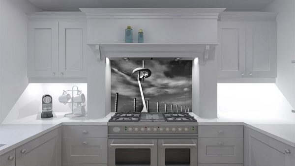 White Sculpture Kitchen Splashback